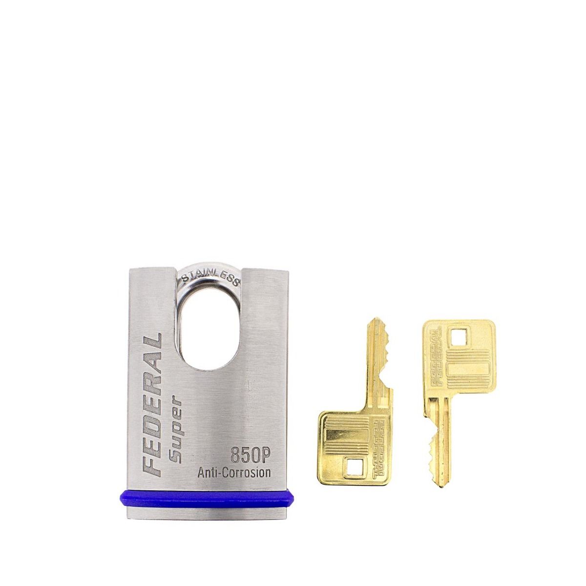 Gallery Image: Federal FD85OP Stainless Steel Closed Shackle Padlock