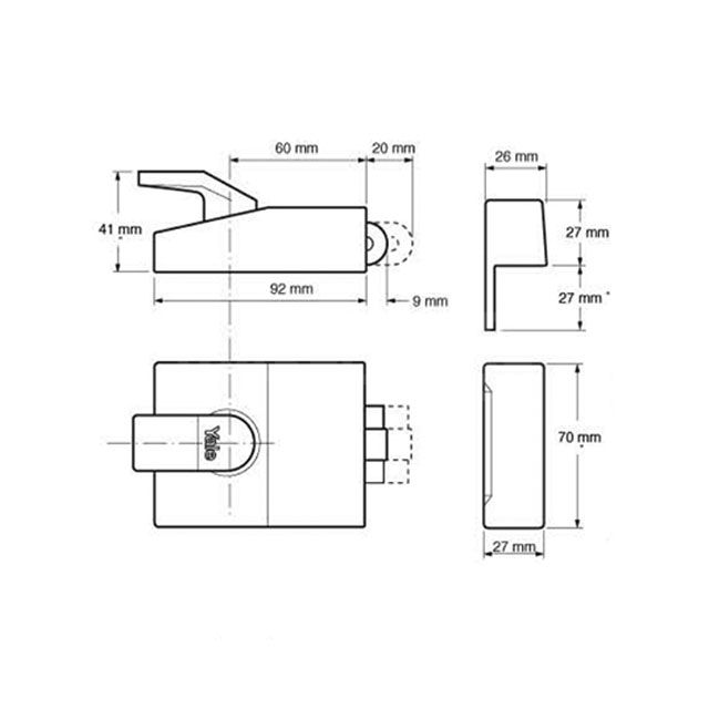 Dimensions Image: Yale 81 Rollerbolt