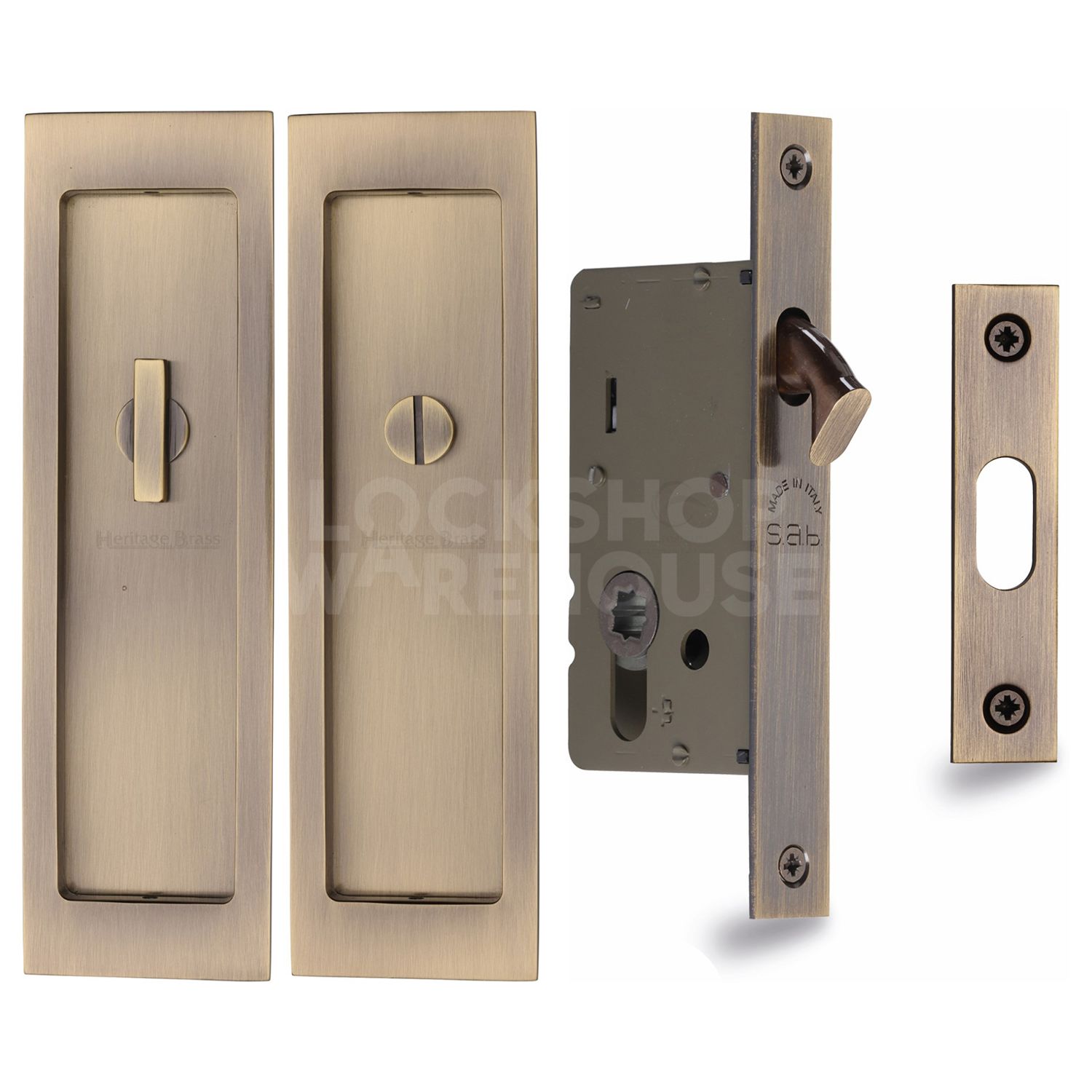 Sleek Flush Pull Privacy Set by Heritage Brass