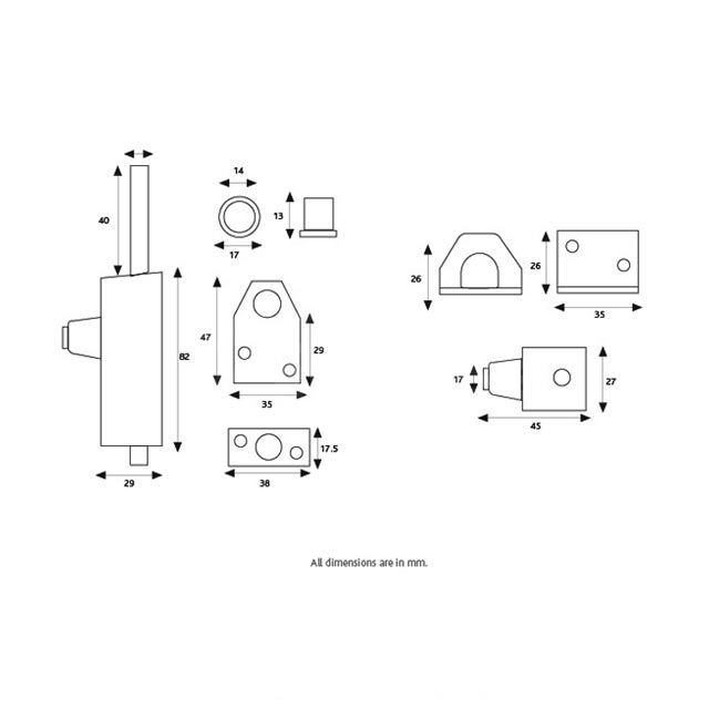 Dimensions Image: ERA 807 Multi Purpose Bolt