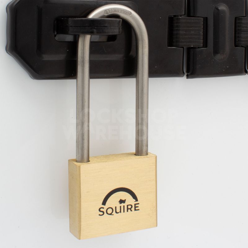 Gallery Image: Squire LN4S MARINE - 40mm - Brass Padlock - 64mm Long Stainless Steel Shackle