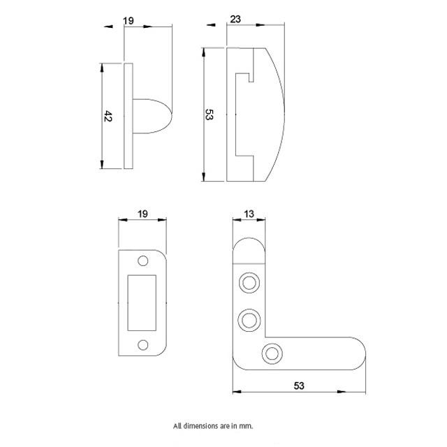 Dimensions Image: ERA 809-12 Swing Lock