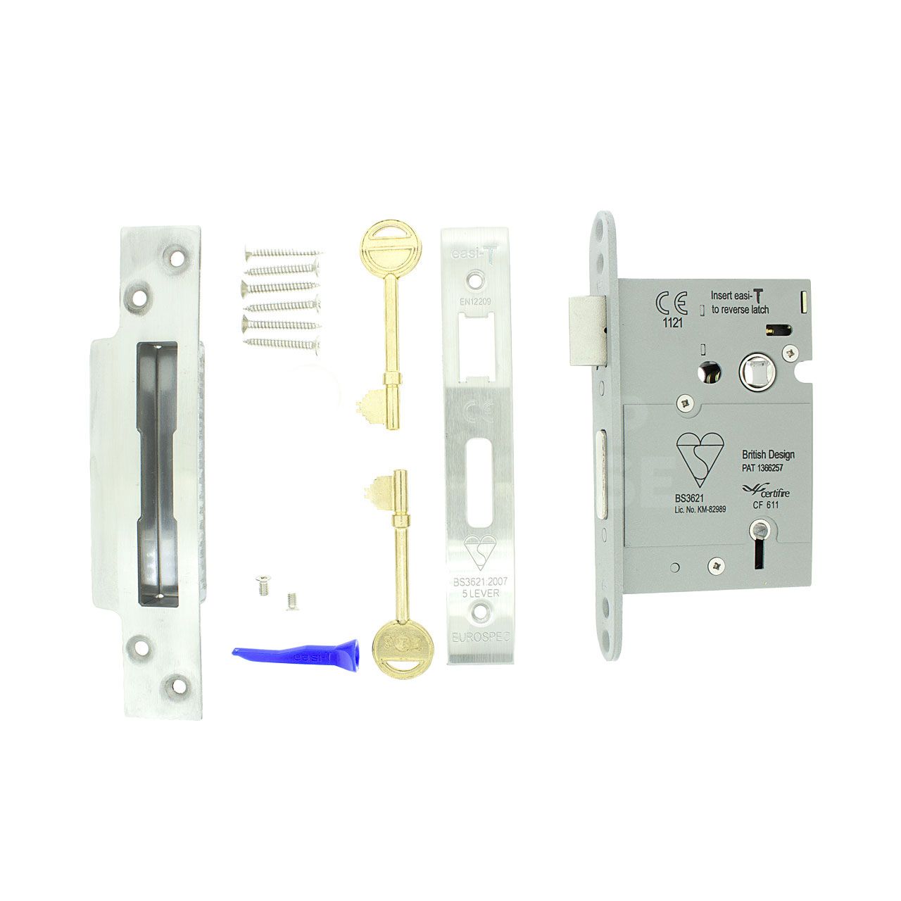 Dimensions Image: Easi-T 5 Lever British Standard 3621 Sashlock