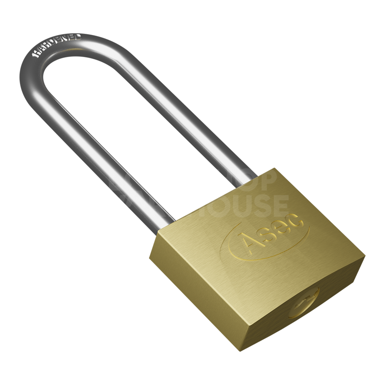 Asec 50mm Long Shackle Solid Brass Padlock