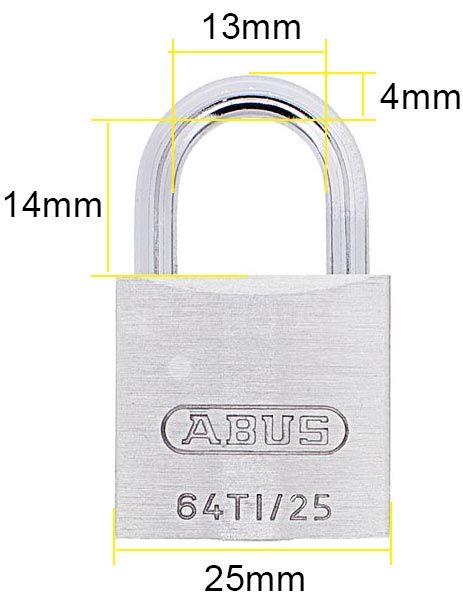 Dimensions Image: ABUS Titalium 64TI/25mm Padlock