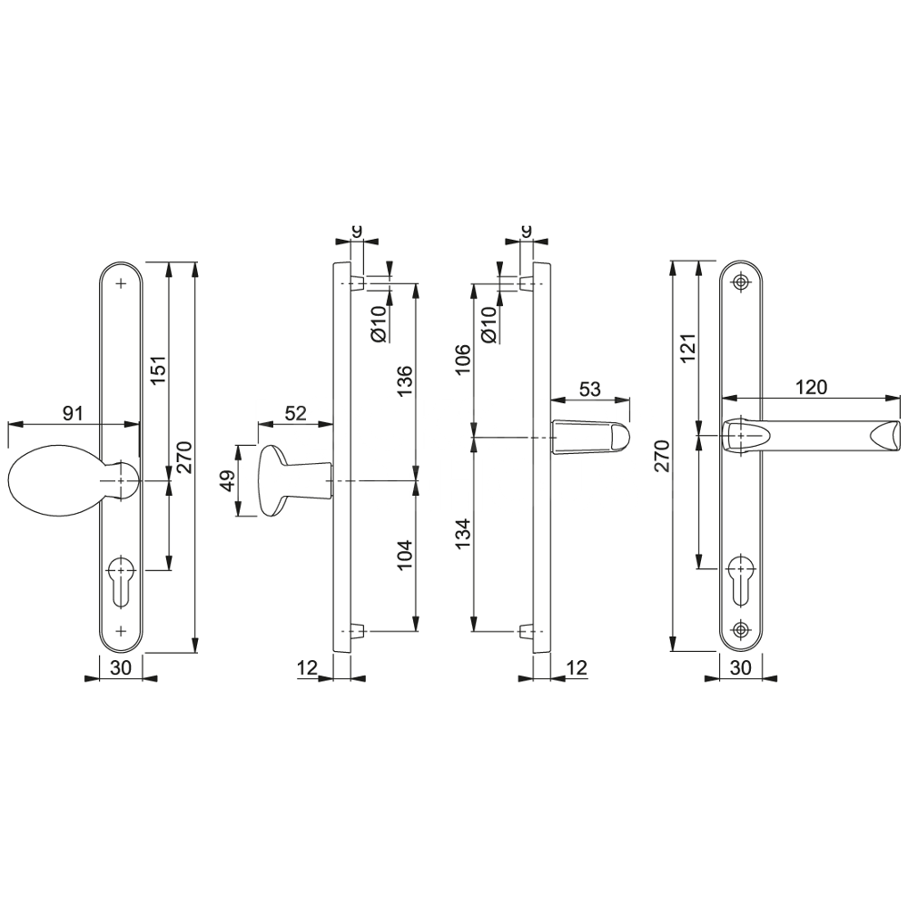 Hoppe London Lever Pad Door Handle Set