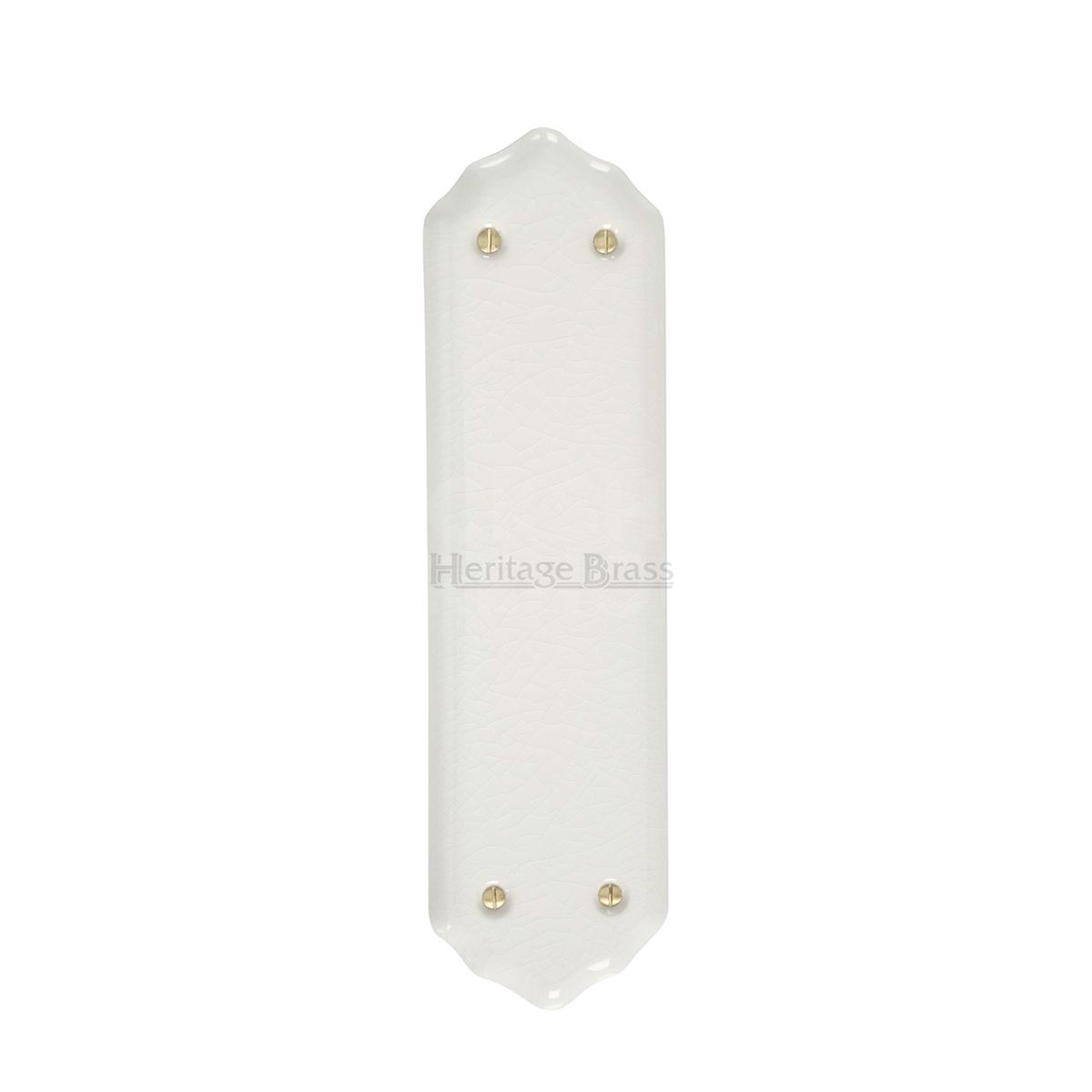 Gallery Image: Heritage Brass Traditional Shaped Fingerplate in White Crackle