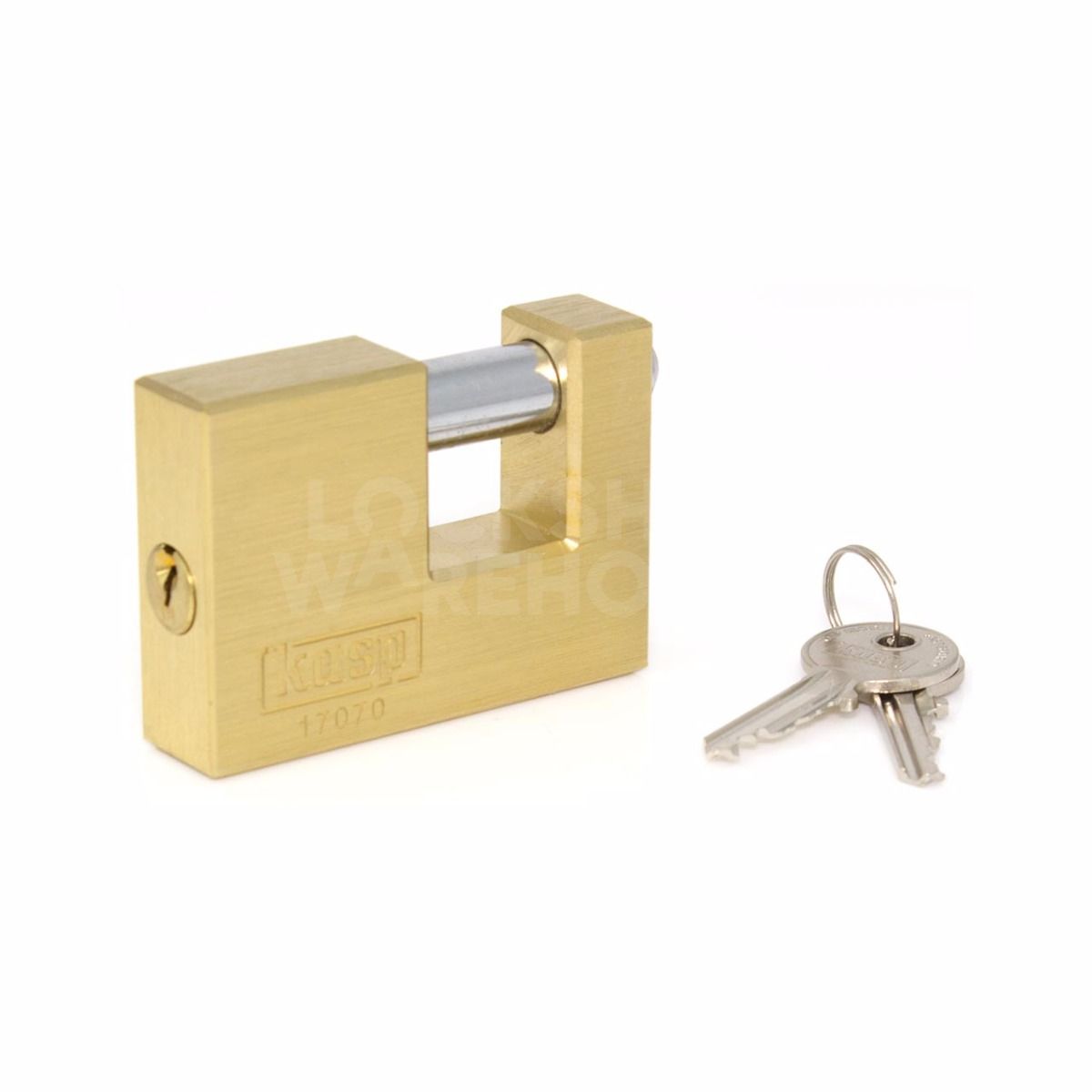 Gallery Image: Kasp Brass Shutter Padlock - 70mm