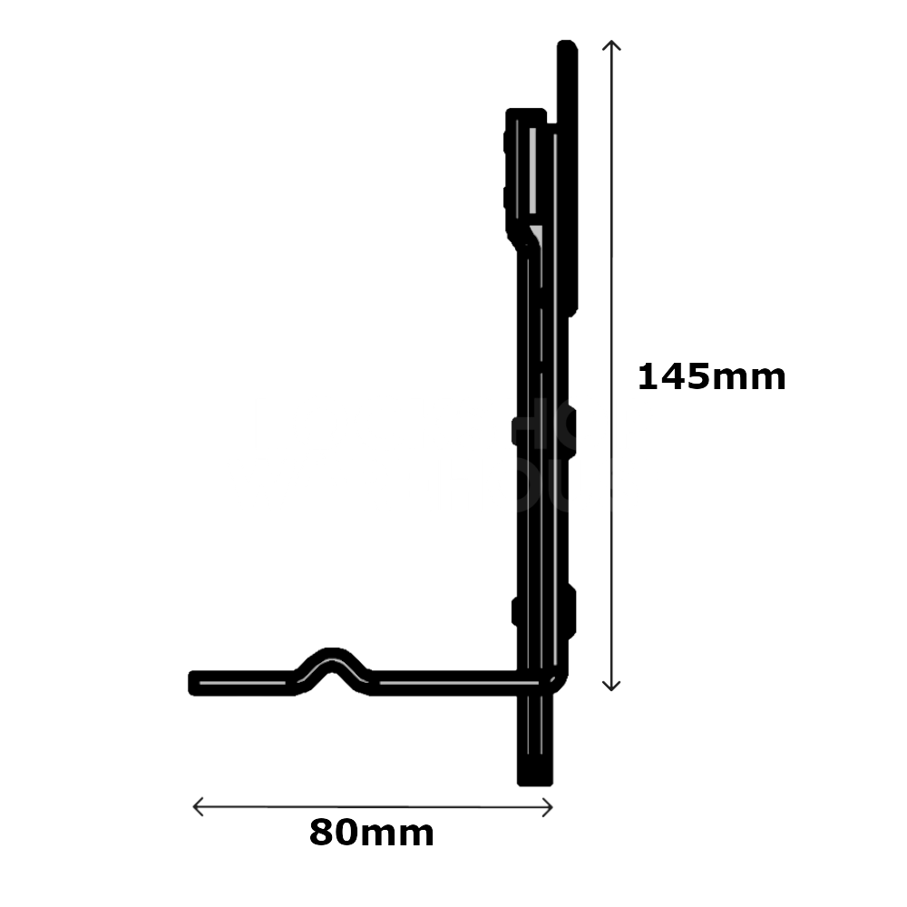 Dimensions Image: KENRICK Excalibur Shootbolt Extension (1 Pair) EXDSBK - 300mm