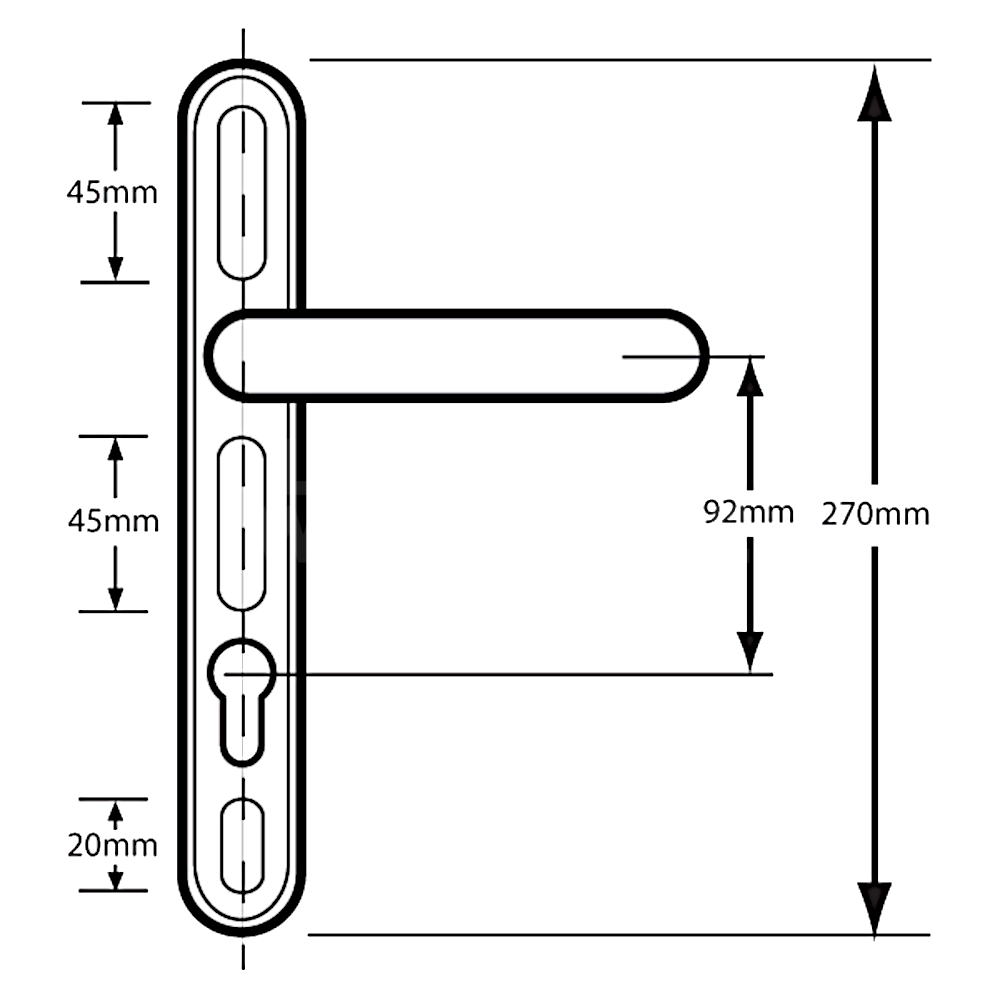 Dimensions Image: Yale Retro 92mm Lever Door Furniture Set