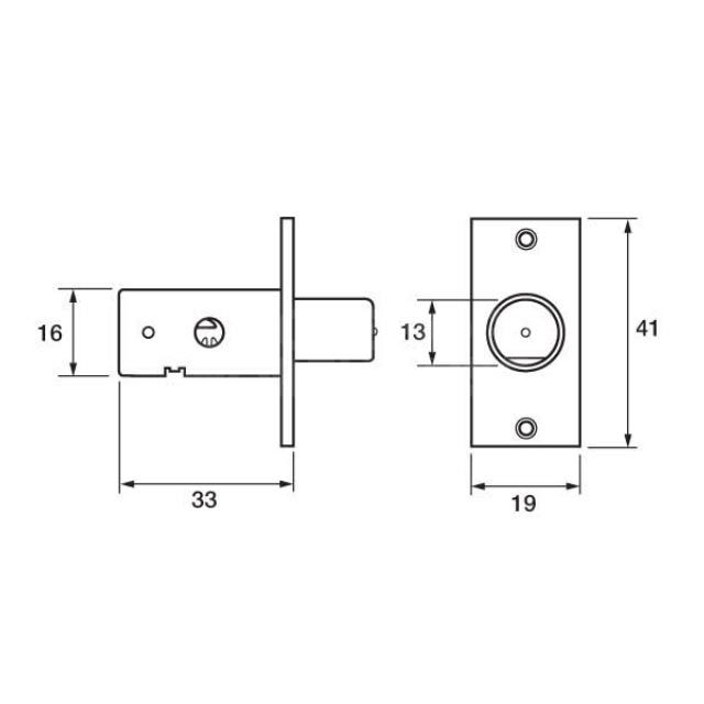 Dimensions Image: Yale Window Bolt 8001M