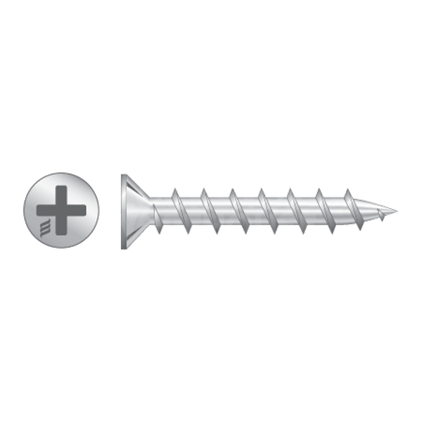 RAPIERSTAR Sharp Point Screws For Non-Reinforced UPVC - Countersunk - 4.8mm x 25mm - ZP (Qty 1000)