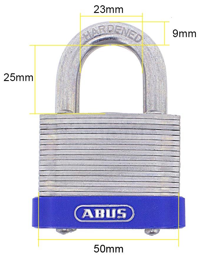 Dimensions Image: ABUS 41-50 Laminated Padlock