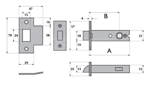 Dimensions Image: Imperial Heavy Duty Latch  G4060