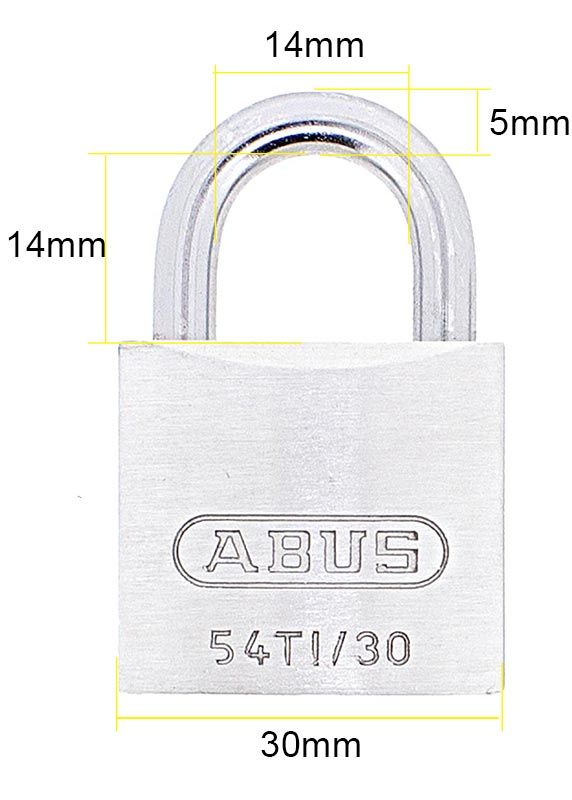 Dimensions Image: ABUS 54TI/30 Titalium Padlock