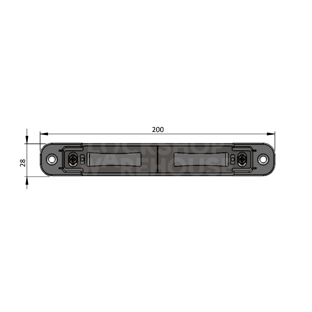 Dimensions Image: INGENIOUS 1143 Composite Door Twin Hook Keep - Silver