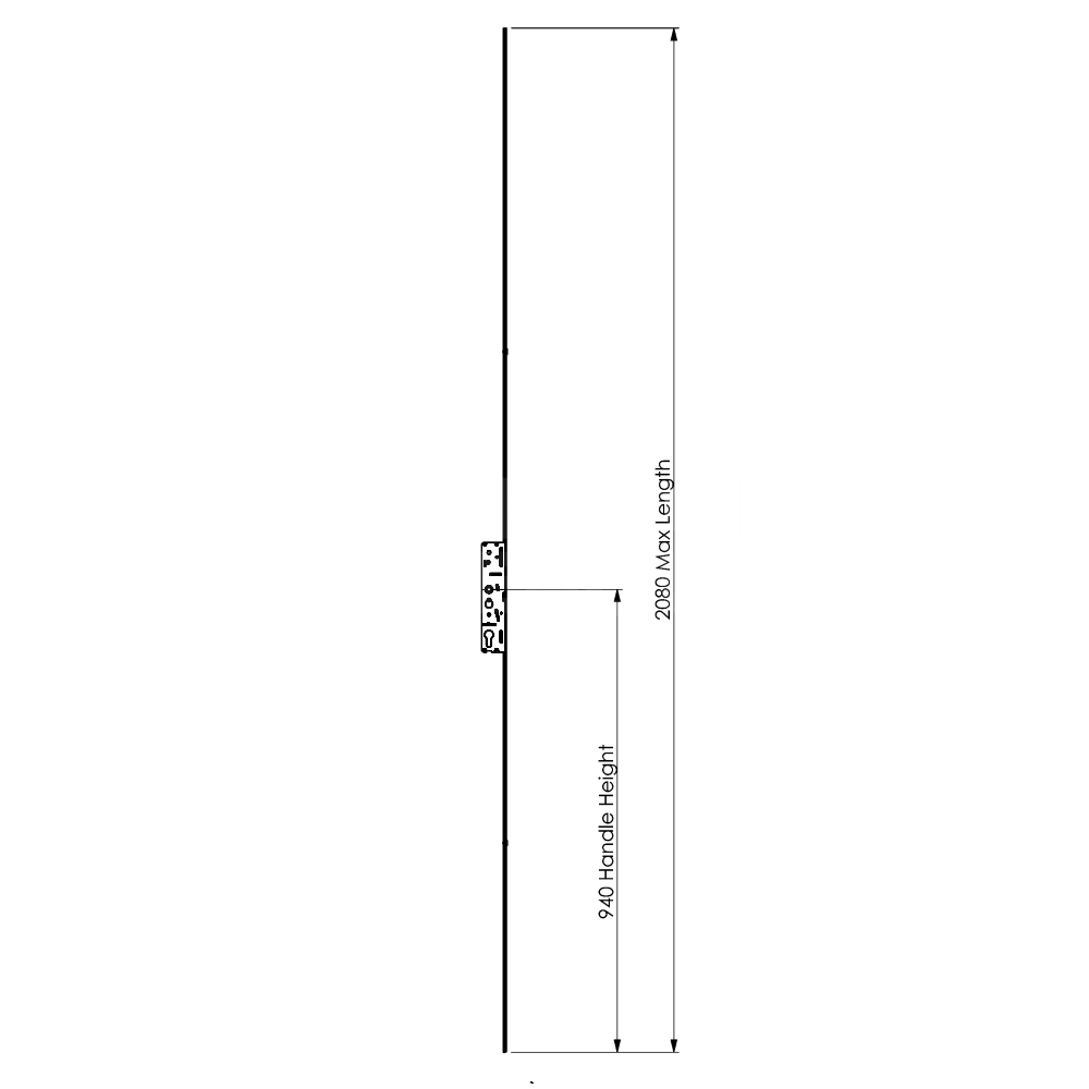 Dimensions Image: Kenrick Excalibur Slave Door Lock