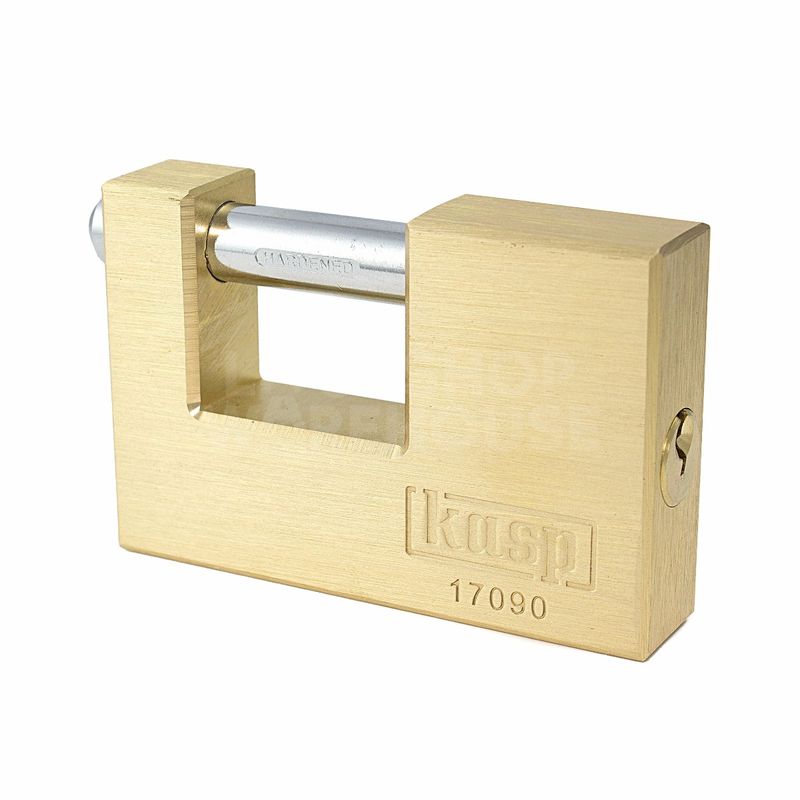 Gallery Image: Kasp Brass Shutter Lock - 90mm