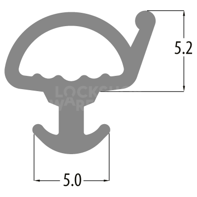 Dimensions Image: REDDIPLEX Round &amp; Flipper Gasket Seal To Suit UPVC Doors &amp; Windows - Round &amp; Flipper - 1m