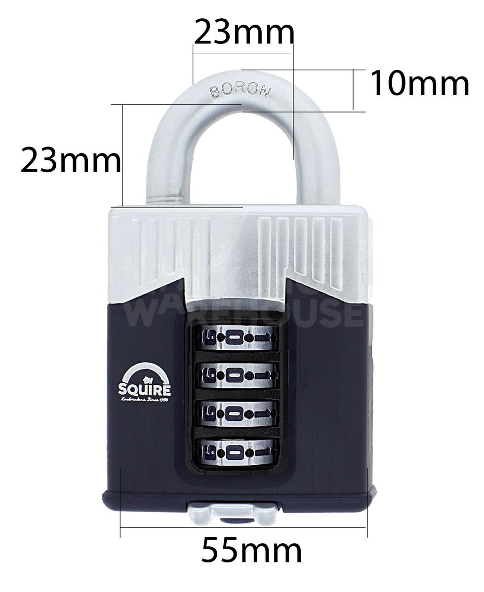 Dimensions Image: SQUIRE Warrior WAR55 Combination Padlock