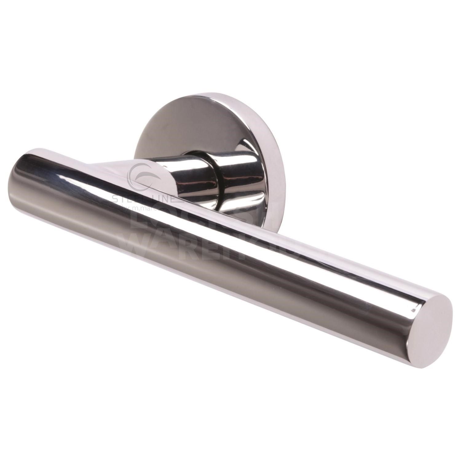 Tubular Door Handle on Round Rose