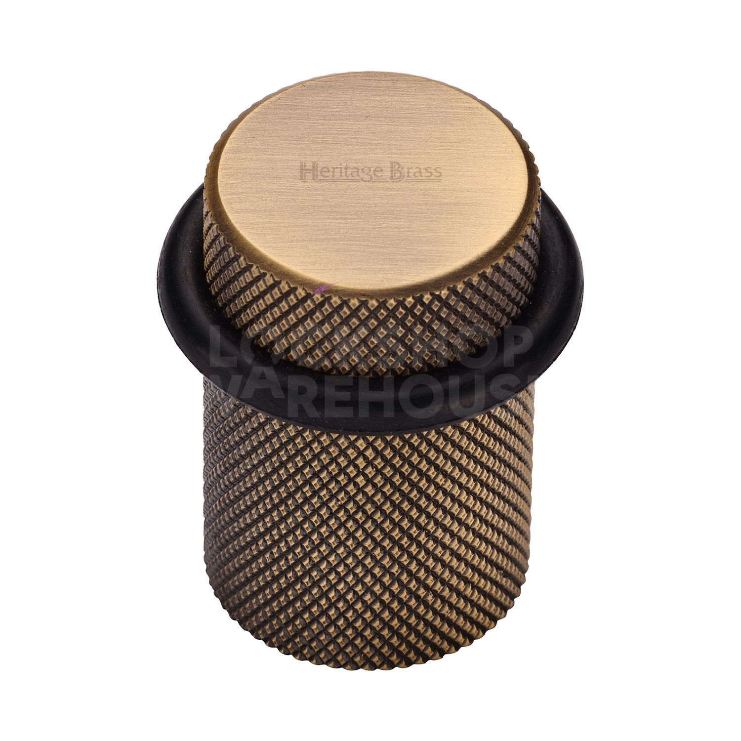 Heritage Brass Round Door Stop Knurled