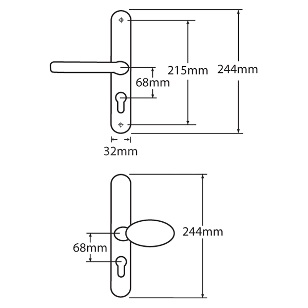 Fullex 68PZ Lever Pad Door Furniture