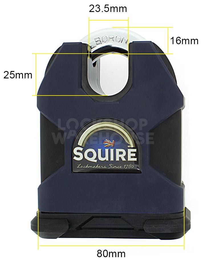 Dimensions Image: SQUIRE Stronghold® SS80CS Padlock