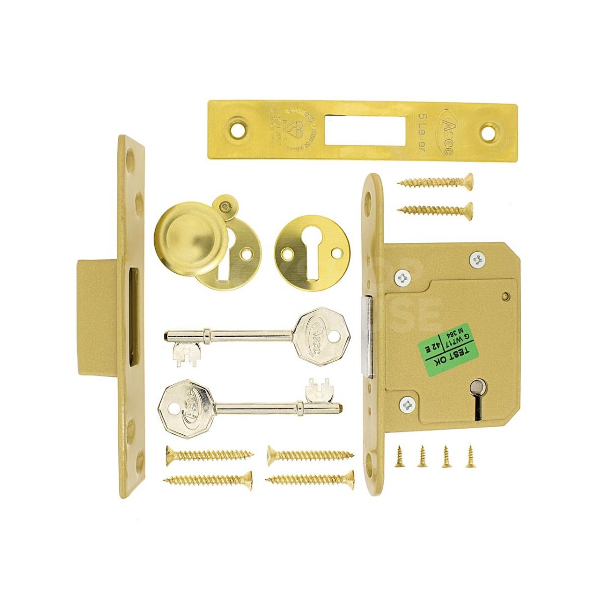 Dimensions Image: Asec Five Lever Deadlock (BS3621:2007)