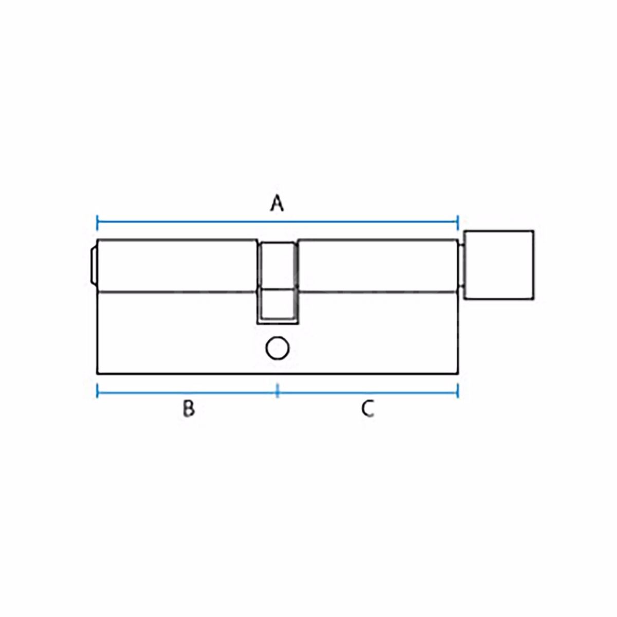 Dimensions Image: ABS Euro Thumbturn 3 Star Kitemarked Cylinders - Sold Secure Diamond