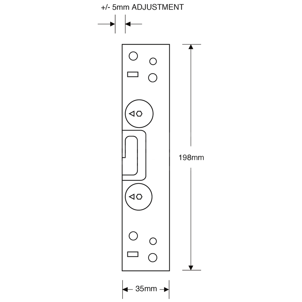 Dimensions Image: ASEC Modular Repair Lock Keep - Roller