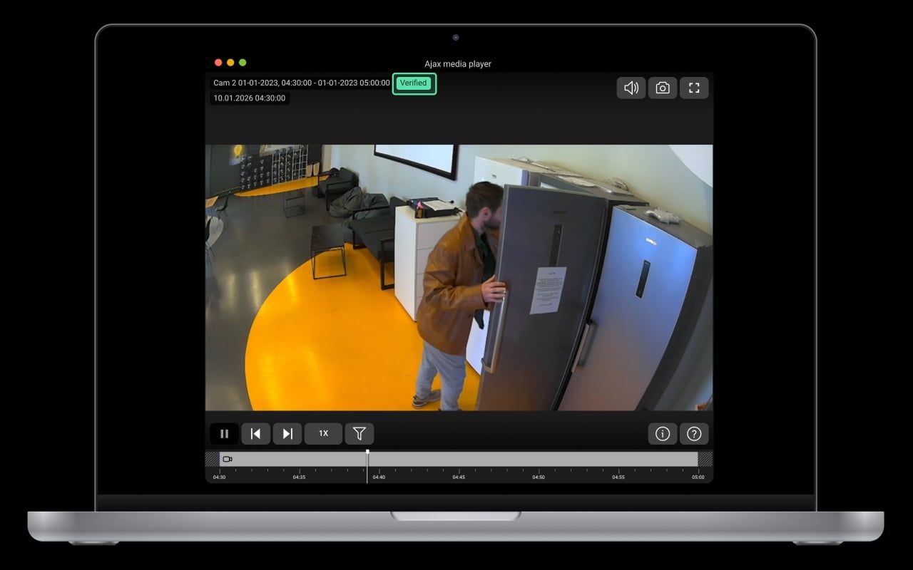 Ajax Media Player marks an exported video as verified