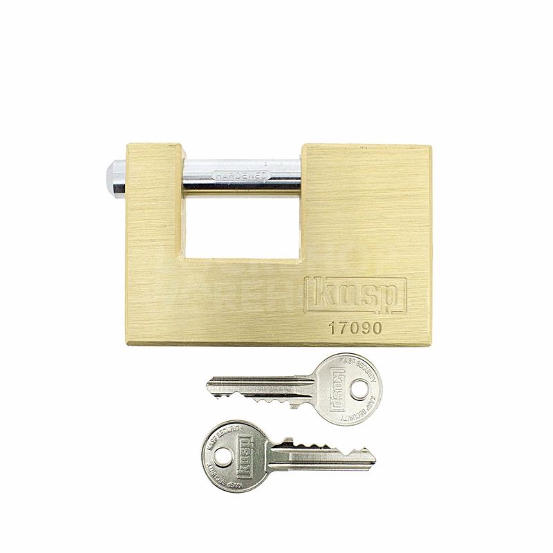 Gallery Image: Kasp Brass Shutter Lock - 90mm