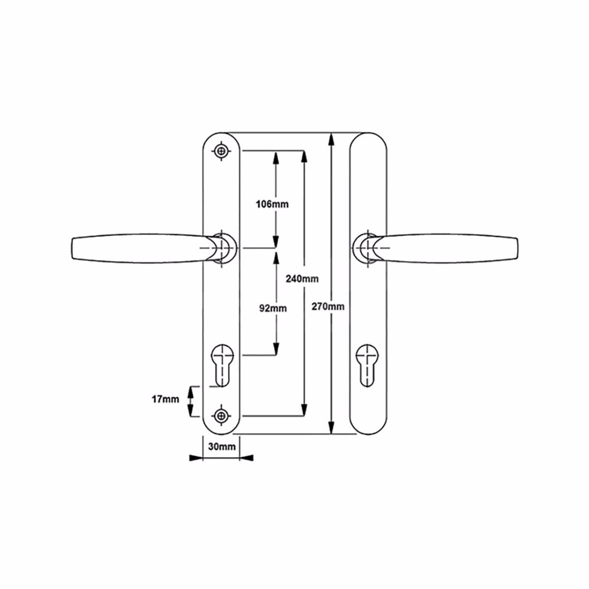 Gallery Image: Hoppe UPVC Lever handles 92mm centres sprung.