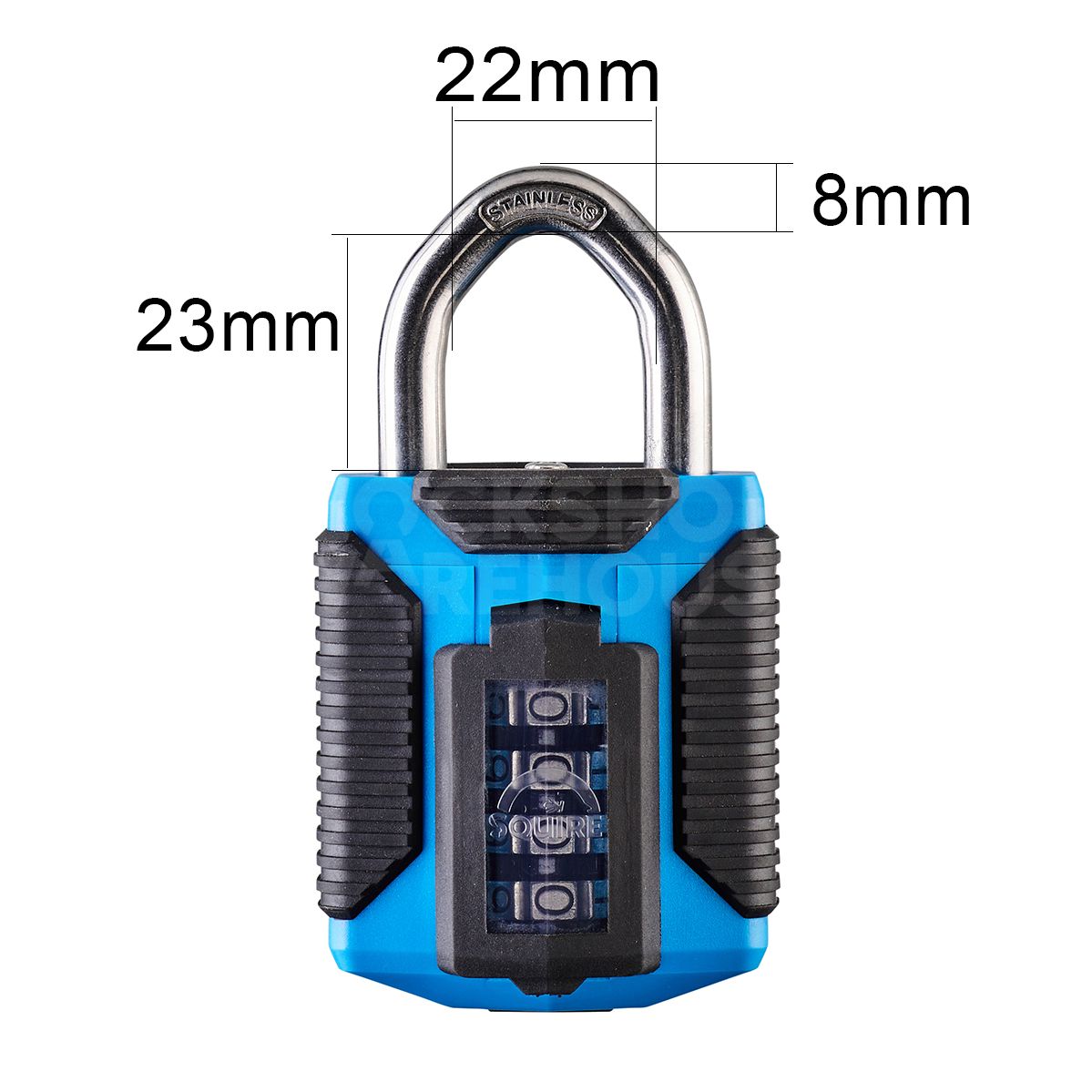 Dimensions Image: Squire CP50 - ATLS - All Terrain Combination Padlock - Stainless Steel Shackle