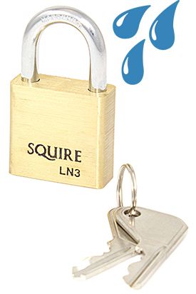 Gallery Image: Squire LN3S MARINE - 30mm - Brass Padlock Stainless Steel Shackle