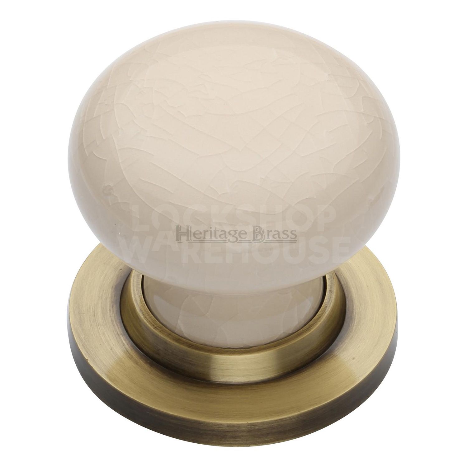 Heritage Brass Cream Crackle Traditional Door Knob (pair)