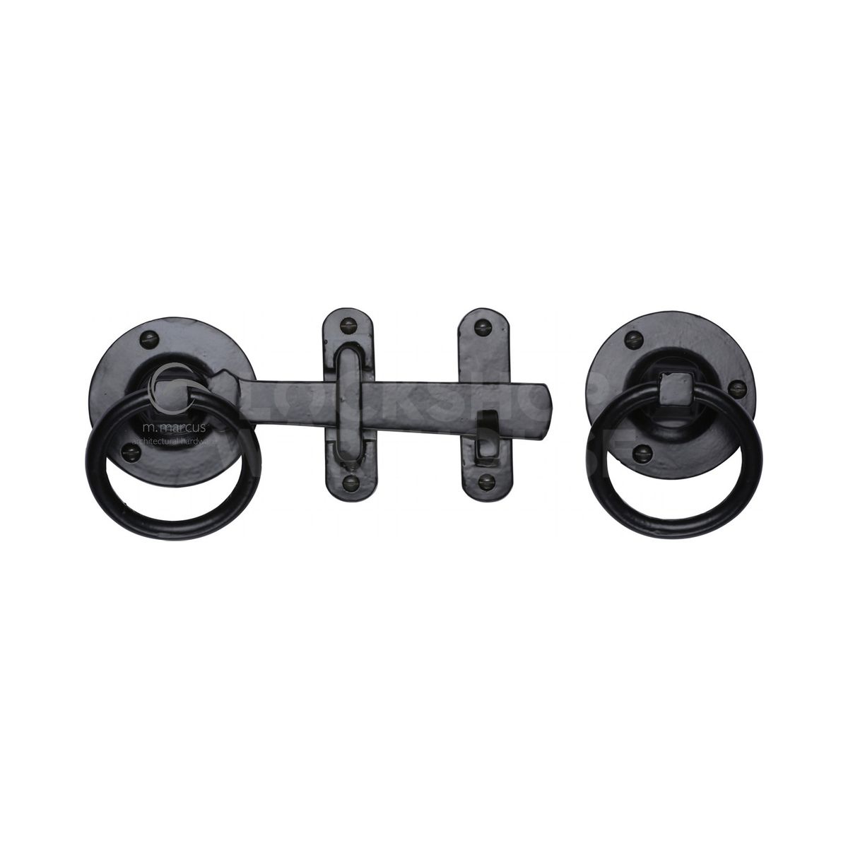 Gallery Image: Traditional Black Iron Ring Handle Gate Latch by M Marcus