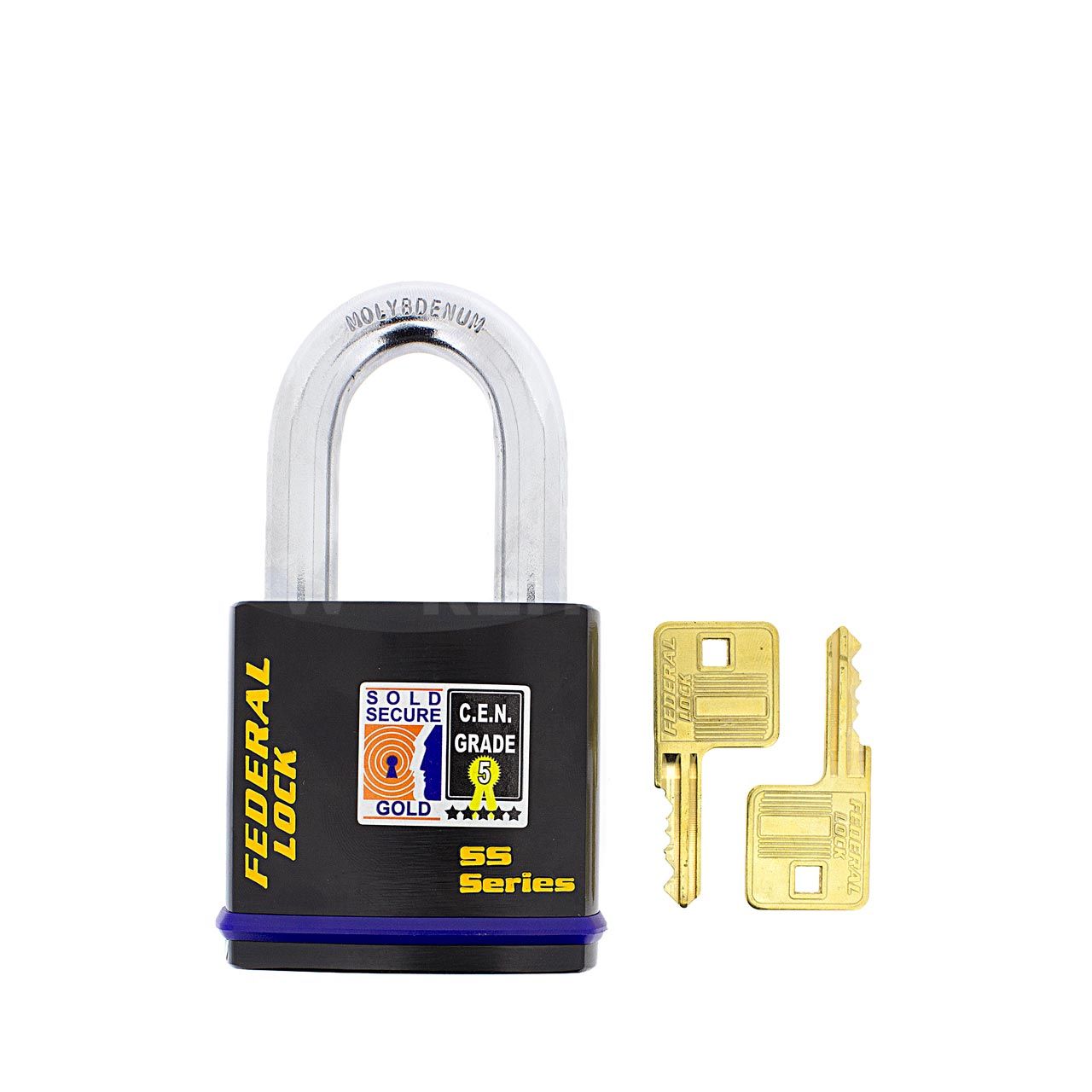 Dimensions Image: Federal 742 Padlock - 50mm Long Shackle