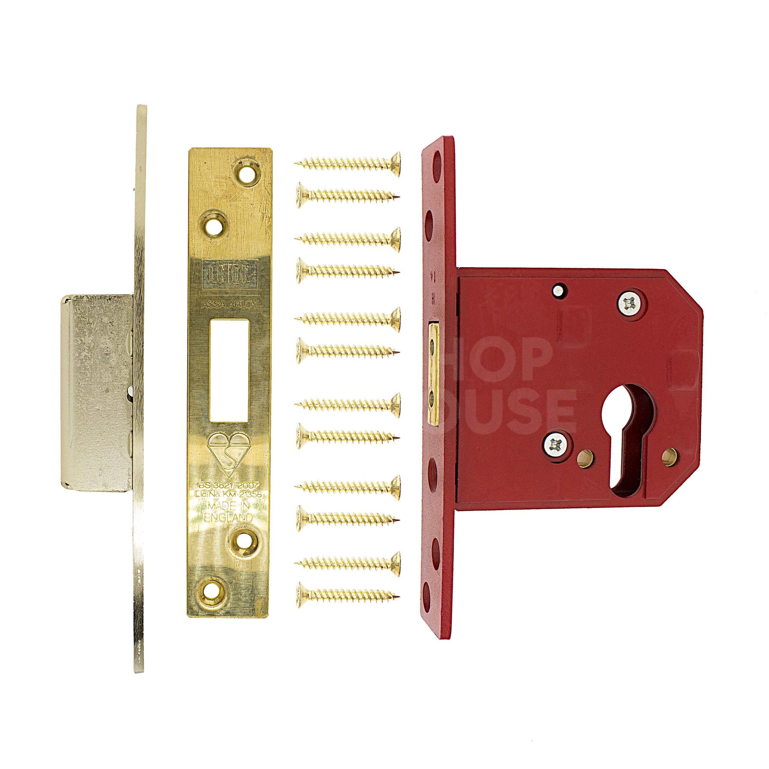 Dimensions Image: Union 2144E Euro Cylinder Deadcase