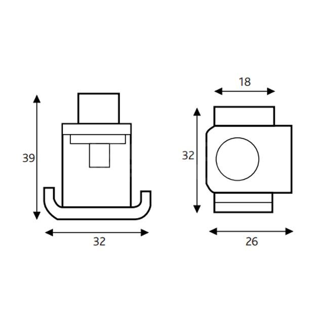 Dimensions Image: ERA 825 Transom Window Lock