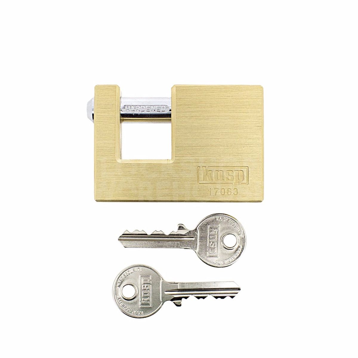 Gallery Image: Kasp Brass Shutter Padlock - 63mm