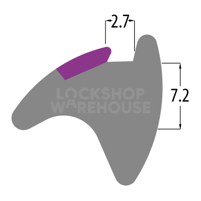 Dimensions Image: REDDIPLEX UPVC 7.2mm Purple Wedge Gasket To Suit UPVC Doors &amp; Windows - 7.2mm