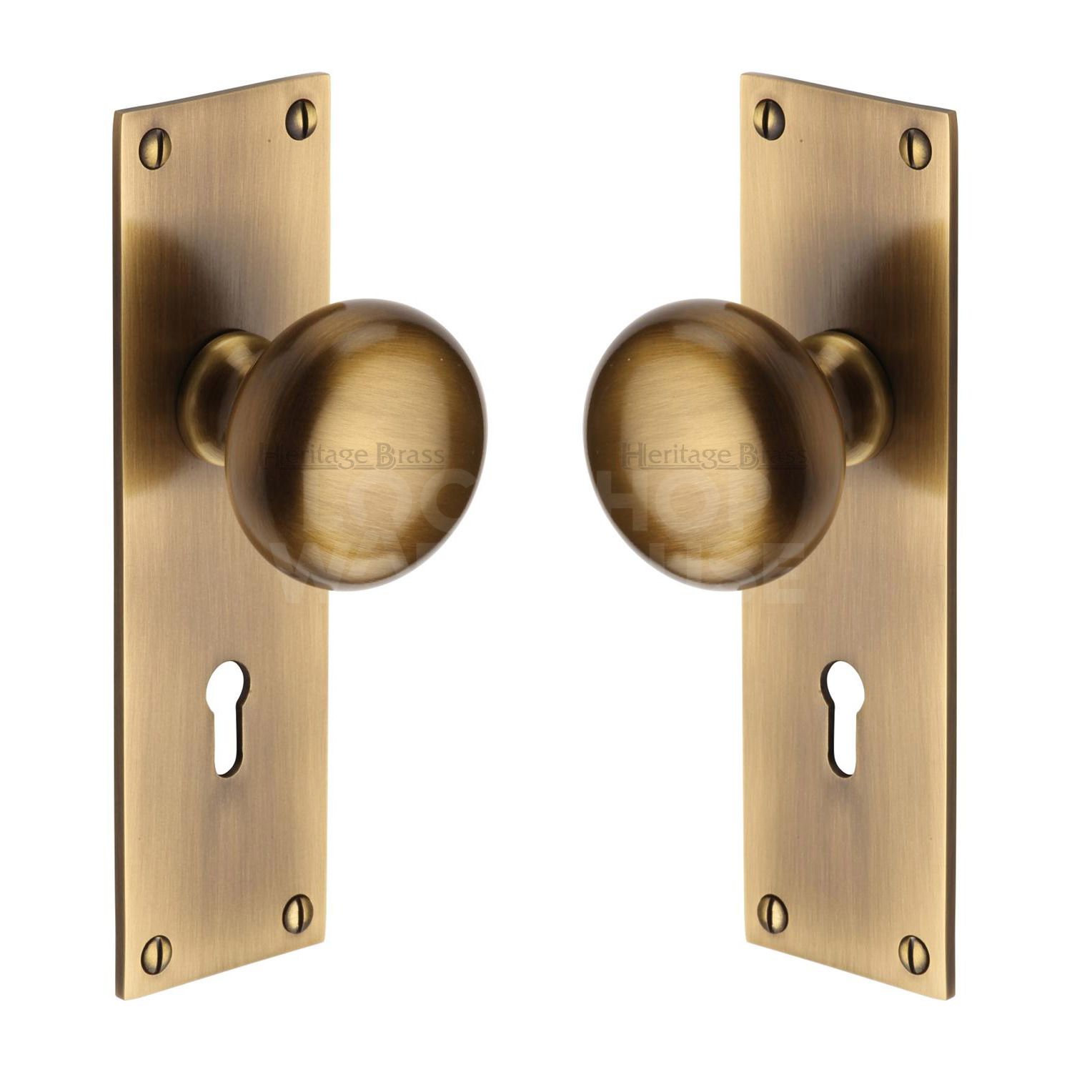Balmoral Traditional Door Knob Pair by Heritage Brass