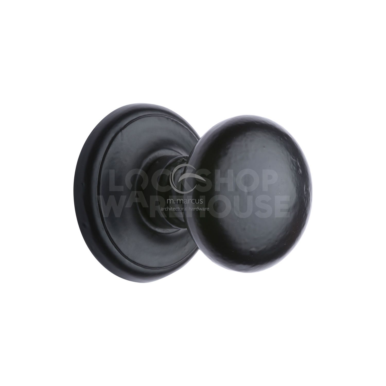 Traditional Black Iron Center Door Knob by M Marcus