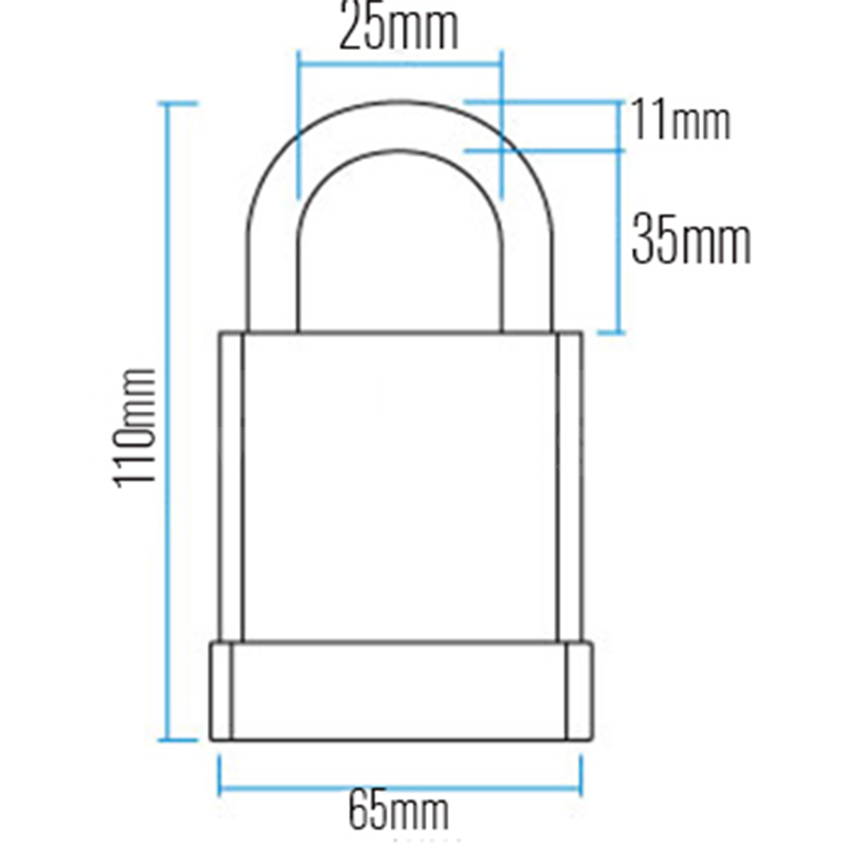 Dimensions Image: ABUS Pfaffenhain 83WP/63 Weatherproof Hardened steel Padlock