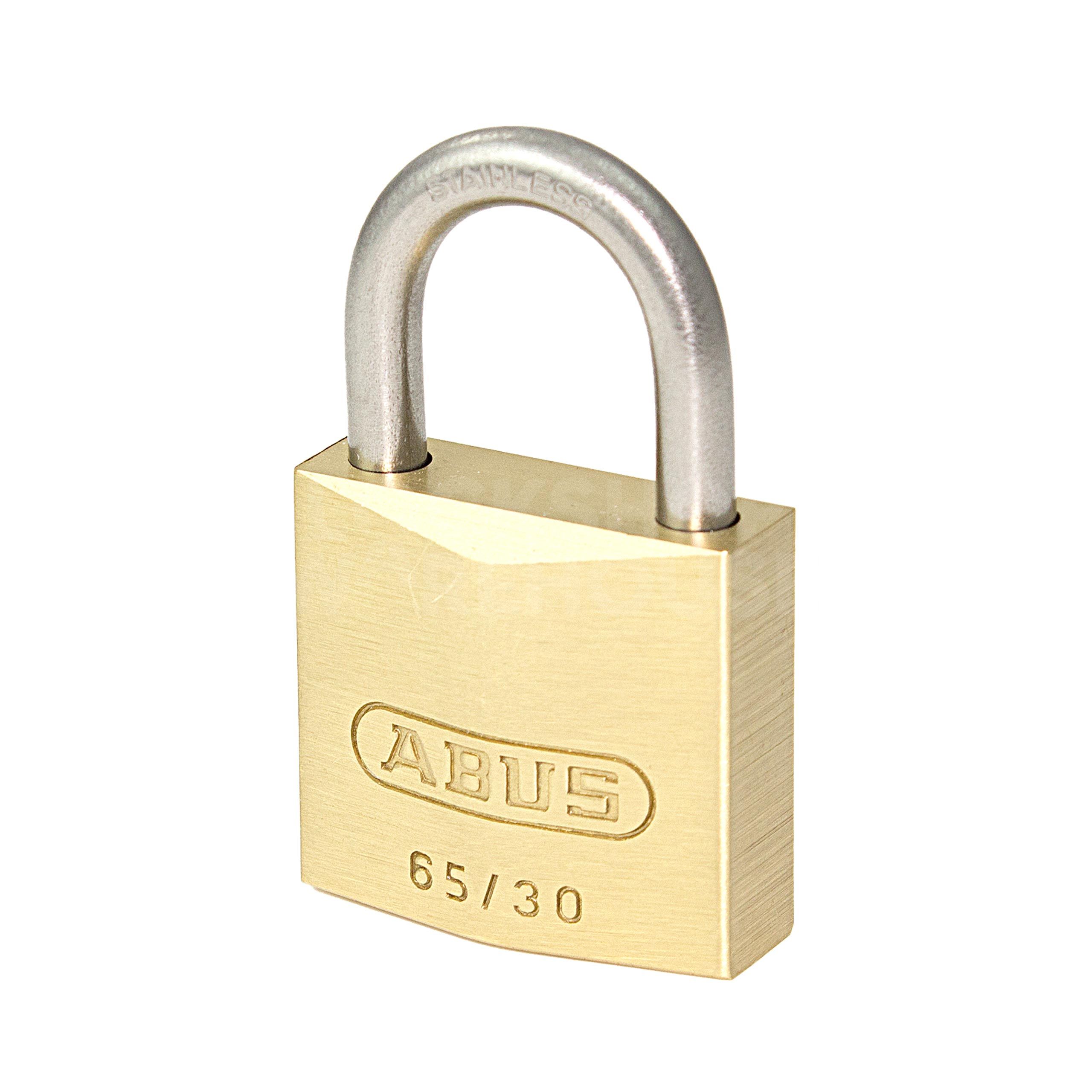 ABUS 65IB/30 Brass Padlock Marine Grade Padlock Stainless Steel Shackle