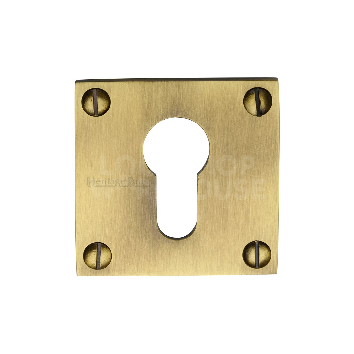 Heritage Brass Traditional Euro Profile Cylinder Escutcheon Square