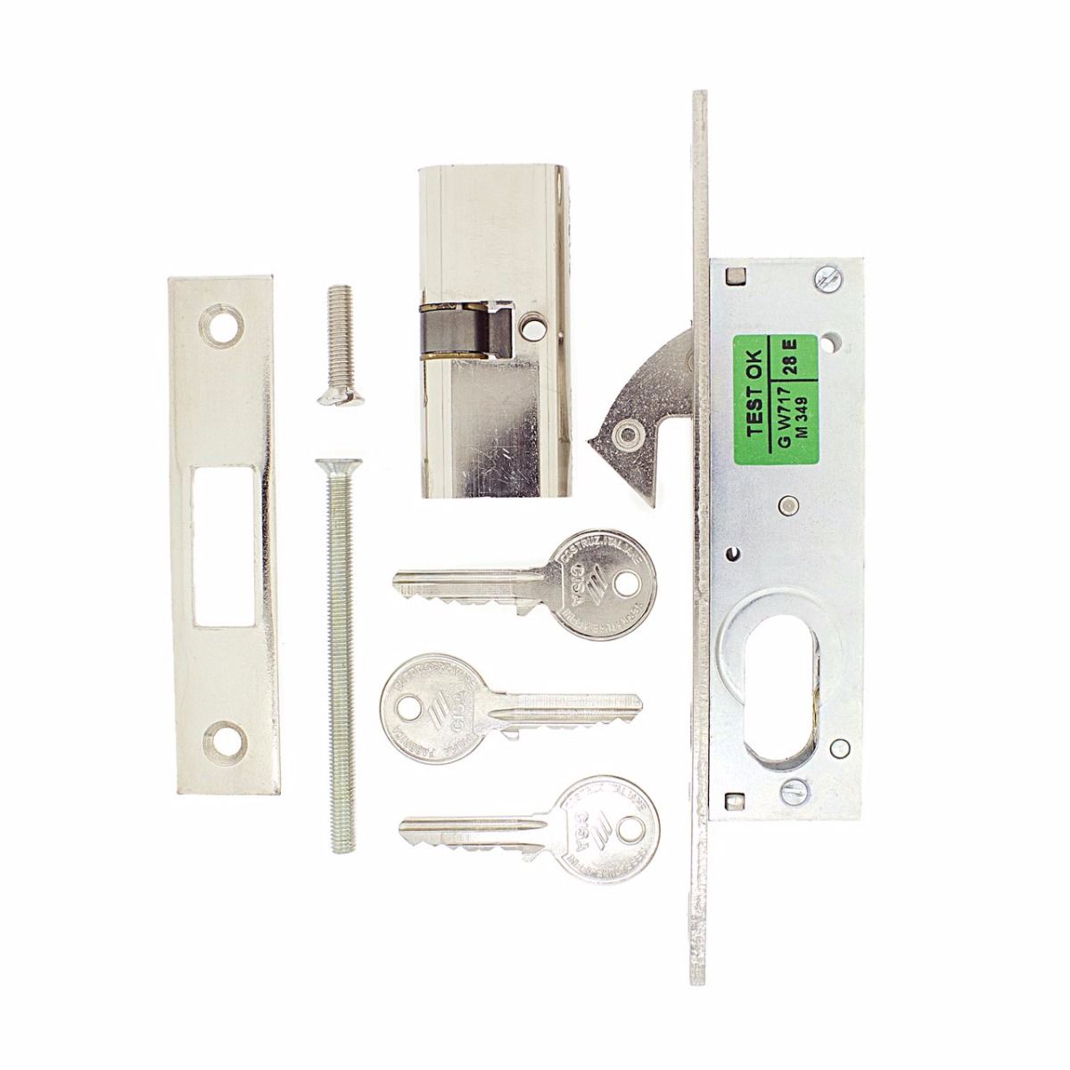 Dimensions Image: Cisa 45010-16 Oval Sliding Door Lock