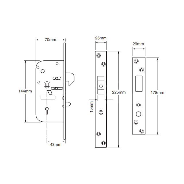 Dimensions Image: Union 3M51 70mm Clutch Bolt